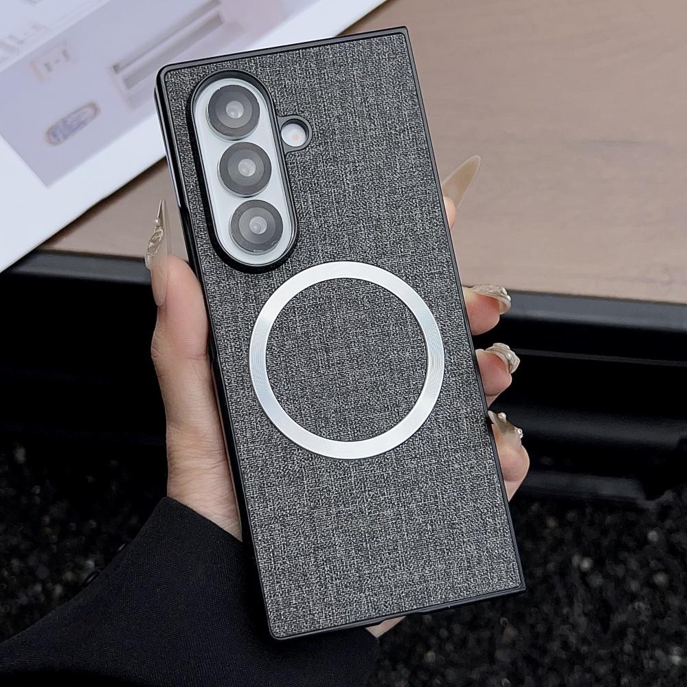 Чехол для Samsung Galaxy Z Fold 7 6 5 4 3 с поддержкой Magsafe, тканевый, с магнитной беспроводной зарядкой, для Galaxy Z Fold7 Fold6 5G