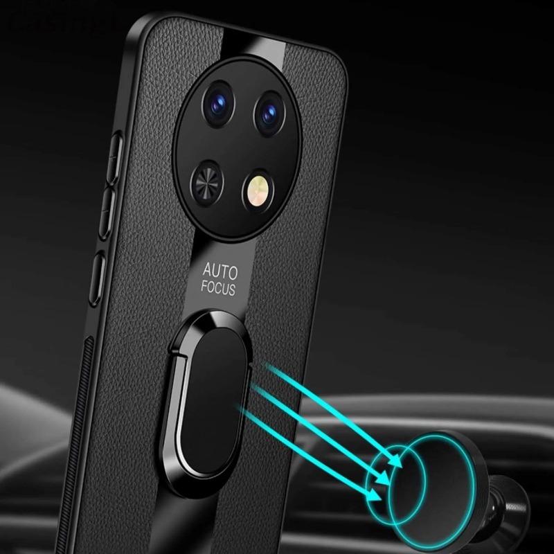 Для Huawei Nova 12i Чехол Автомобильное Магнитное Кольцо Деловой Одноцветный Кожаный Матовый Чехол Для Huawei Nova 12 SE 12s Противоударный Корпус