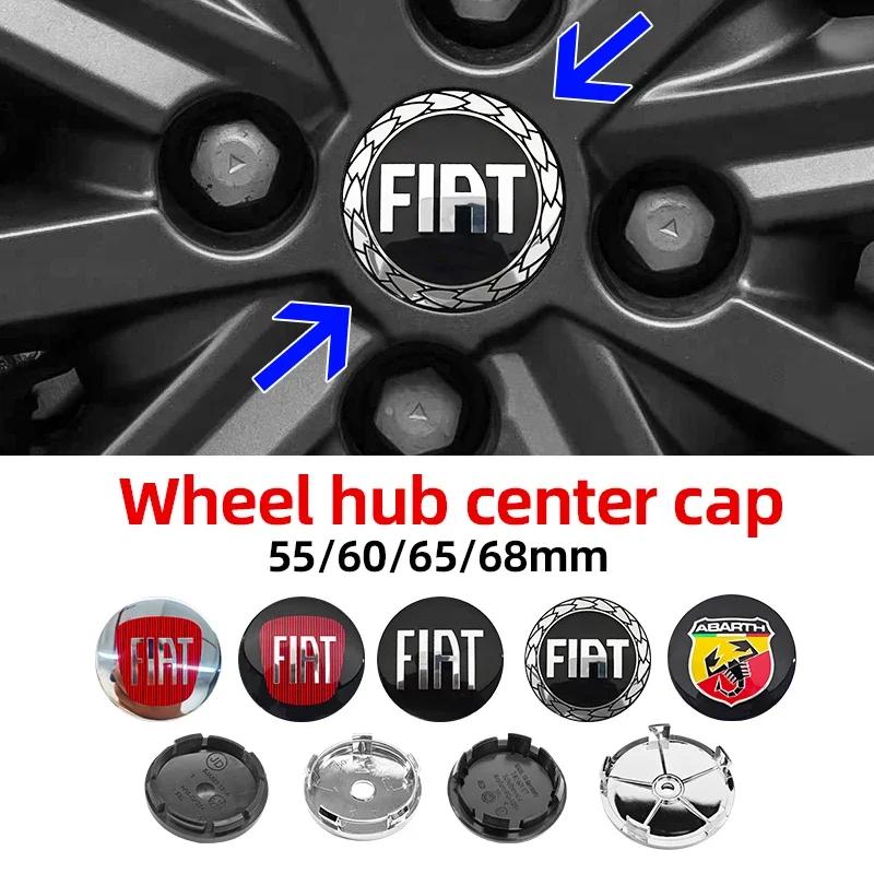 4pcs Car Wheel Center Cap Logo Hub Badge Rims Cover For Fiat 500 Ducato Pondo Punto Panda FR Abarth 124 Doblo Stilo z Bravo