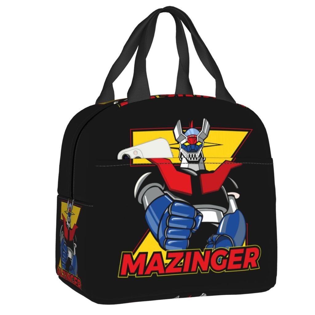 Custom Ufo Robot Grendizer Goldrake Mazinger Z Resuable Lunch Boxes Women Leakproof Thermal Cooler Food Insulated Lunch Bag Work