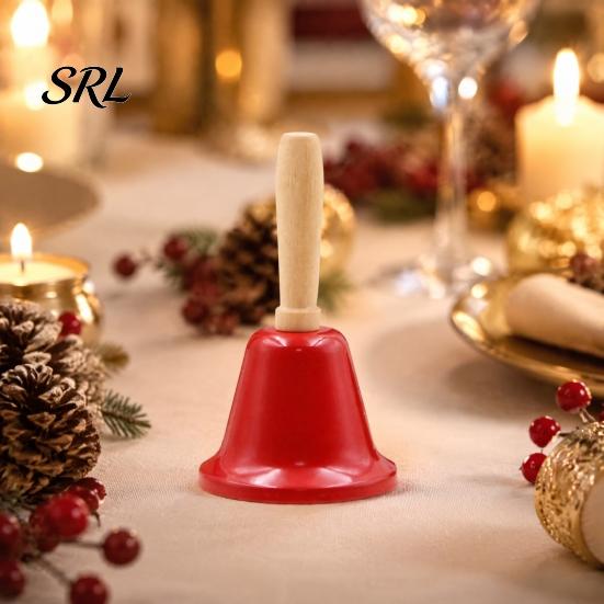 Metal Service Bell Hand Call Bell, Loud Christmas Jingle with Wooden Handle, Handle Small Musical Instrument for Kids Adults School Church Wedding