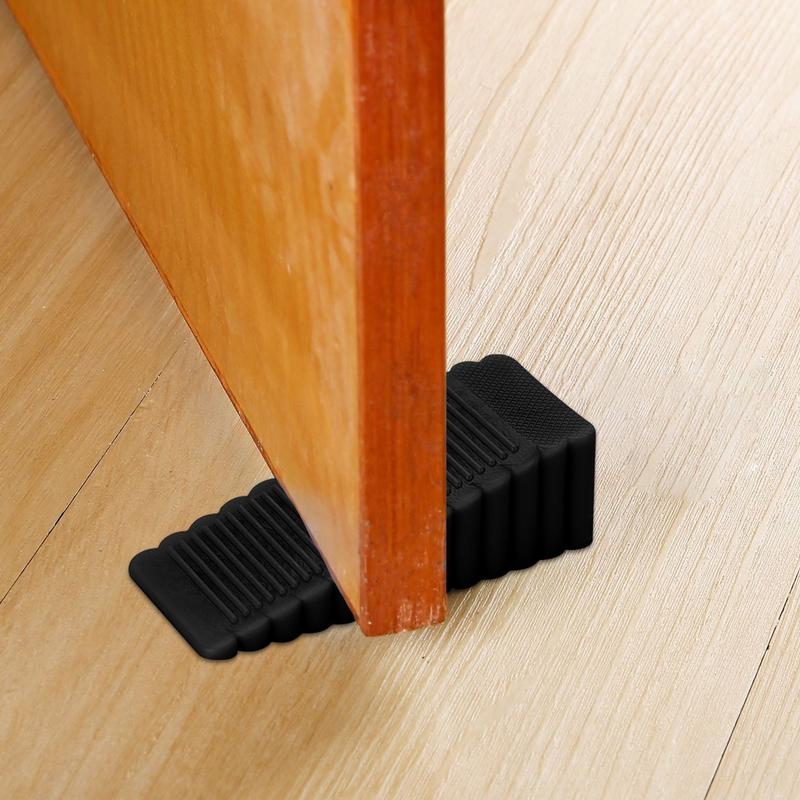 Soft PVC Door Stopper Reusable Shock Absorbent Block Wedge Doorstops Door Handle Stopper Home Office Door Anti-collision Stopper