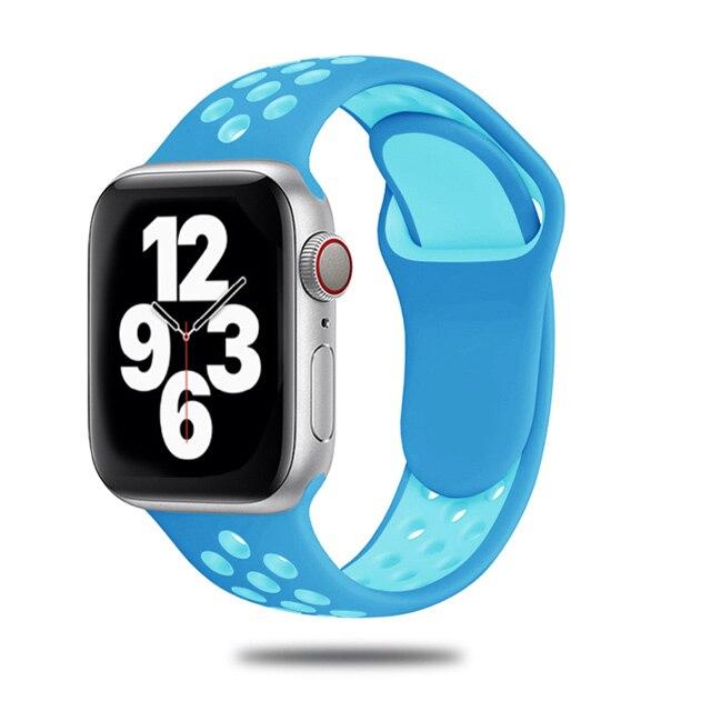 Sport Strap For Apple Watch Band 6 SE 5 4 44mm 45mm 40mm Silicone Breathable Belt Bracelet To iWatch Watchband iWatch Ultra 7 6 5 4 41mm 42mm 38mm