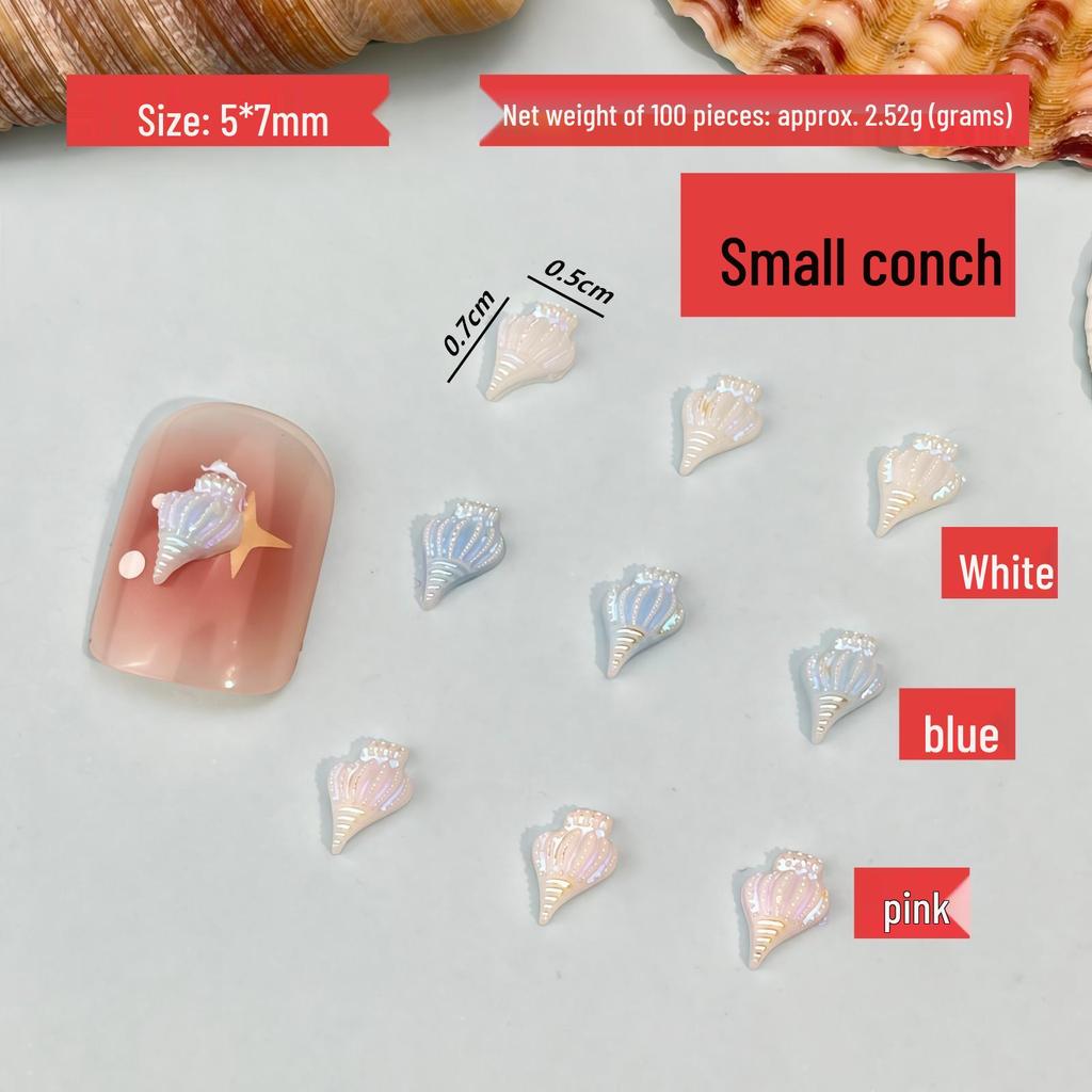 Ocean Style Seashell Nail Art Kit: 3D Shell, Starfish, Resin Ornaments with 12-Grid Box