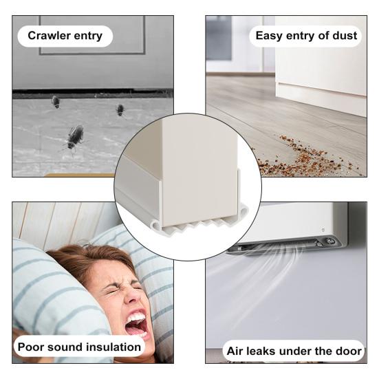 Нижняя уплотнительная полоса двери, режущая прочная клейкая звукоизоляционная защита глушителя под дверными уплотнителями для наружных межкомнатных дверей