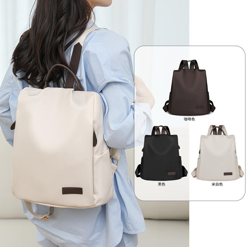 Рюкзак Anti Theft, женский трансграничный новый простой повседневный рюкзак для поездок на работу, однотонная ретро-сумка большой вместимости, легкая дорожная сумка