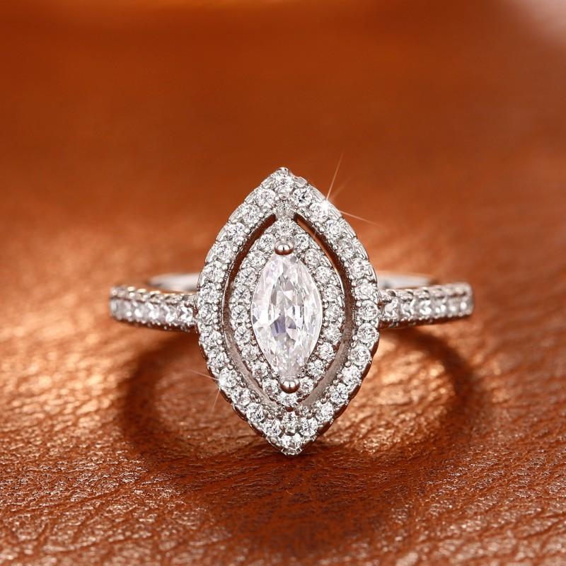 Кольца Huitan Marquise Shaped Cubic Zirconia для женщин, роскошные помолвочные свадебные аксессуары, новые ювелирные изделия