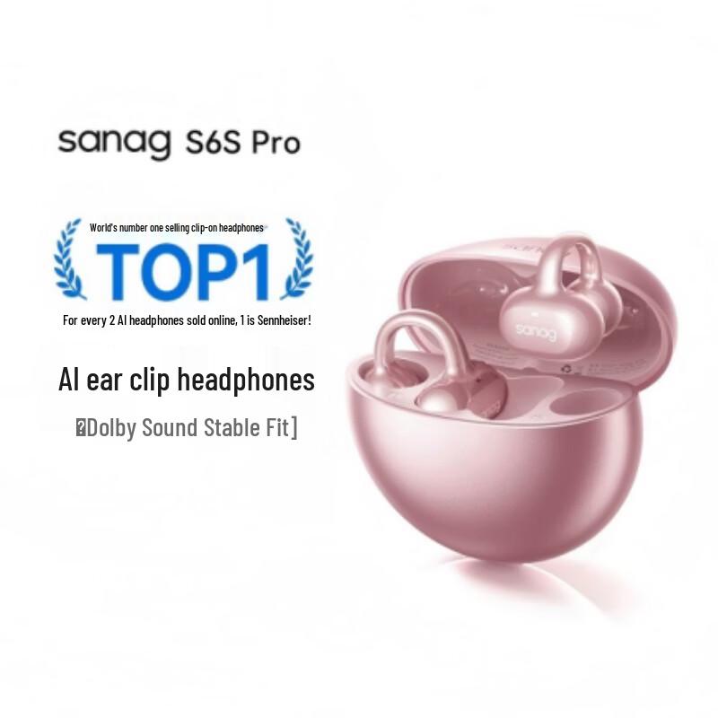 Беспроводные спортивные Bluetooth-наушники SANAG S6S Pro с открытым ухом и креплением-клипсой