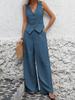 2024 European & American Fashion Vest Trouser Set: Collage Stitching Leisure Suit X1885