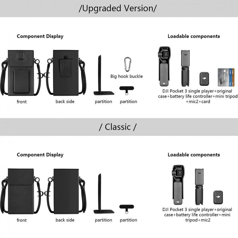 DJI Pocket 3 Camera Carry Case With Neck Strap Waist Belt Multi-Functional Protective Pouch Outdoor Travel
