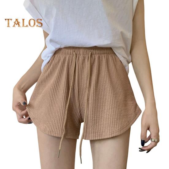 Женские летние спортивные шорты с эластичным шнурком и высокой талией, свободные однотонные мягкие быстросохнущие дышащие женские мини-шорты для бега с резинкой