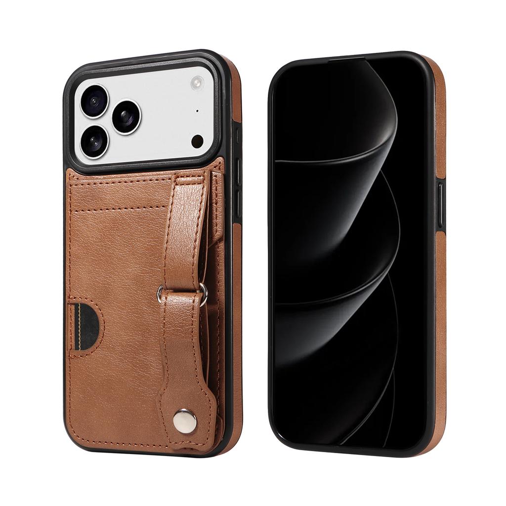 Карты Solt Браслет на запястье Кошелек Кожаный чехол Для iPhone 17 Pro Max 16 Plus 15 14 13 12 11 Ударопрочный Тонкий Защелка Браслет Сумка Чехол