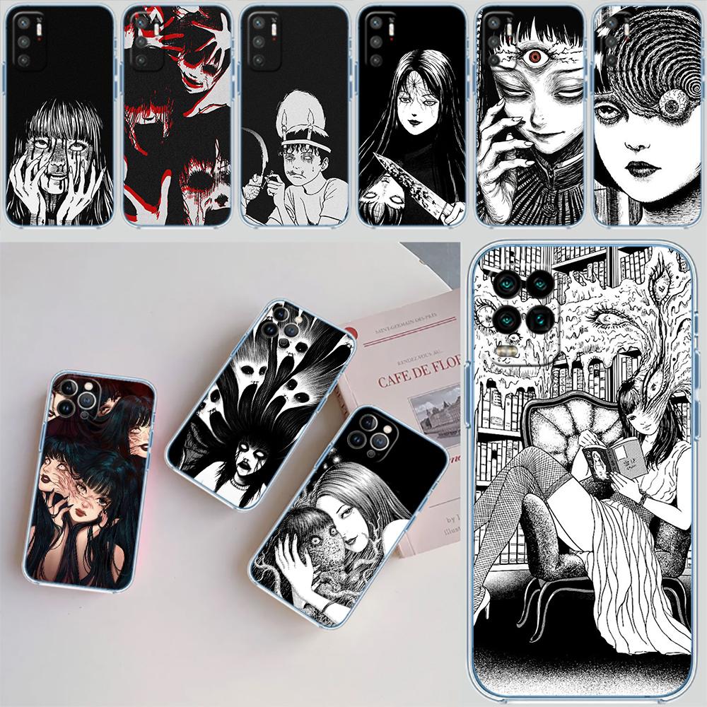 Junji Ito Tomie Transparent Phone Case for Motorola Moto G7 G8 G9 G84 G85 G73 G24 G15 Z2 Play Power Plus