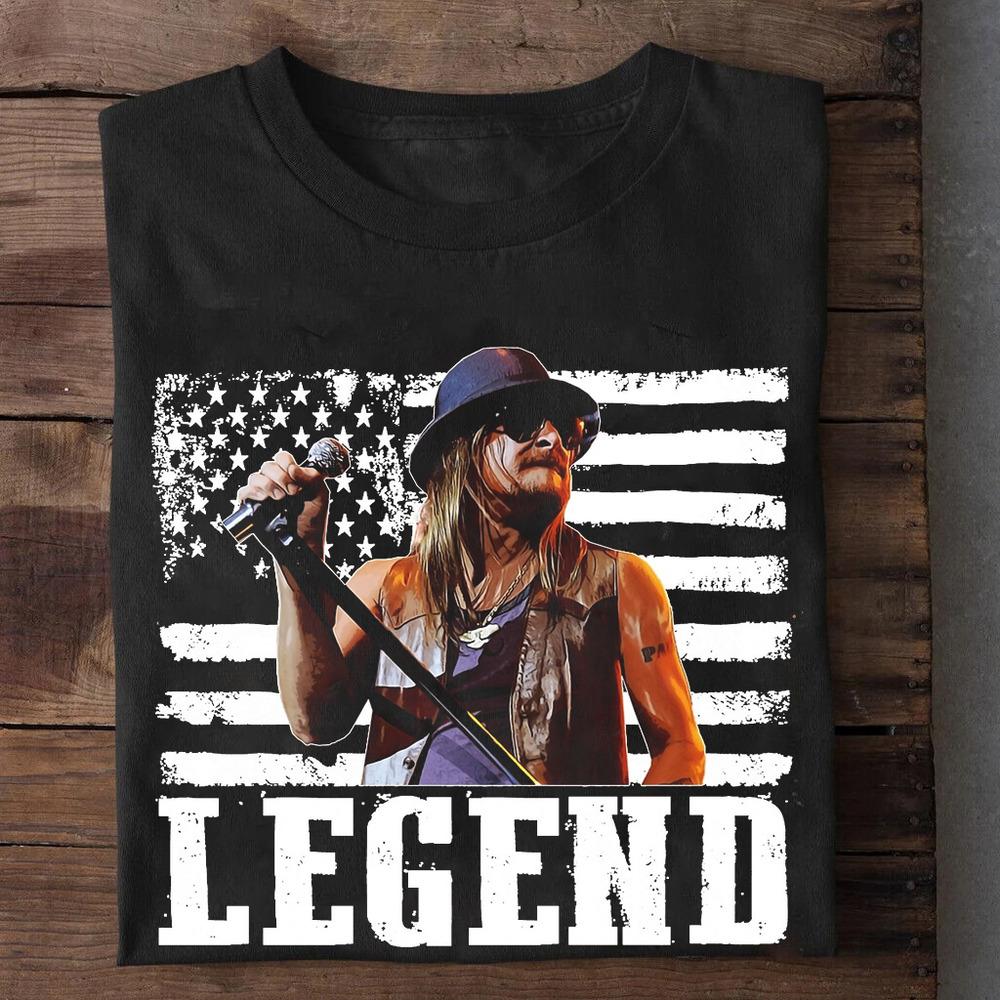 Легендарная футболка Kid Rock Подарок для фаната Черный Размер S-5XL Унисекс Унисекс Футболка