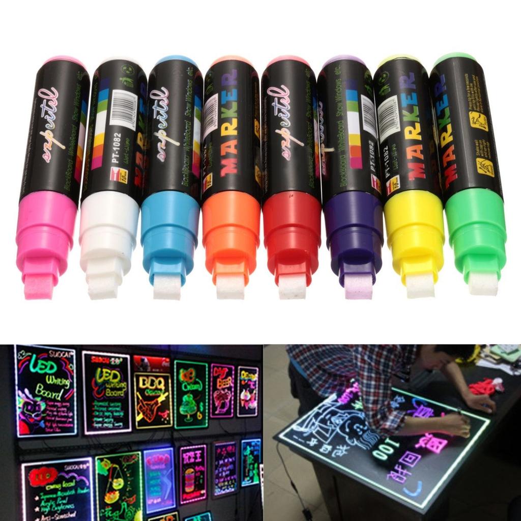 8 шт. 10 мм новый флуоресцентный маркер светодиодный доска для письма ручка мел маркер ручки