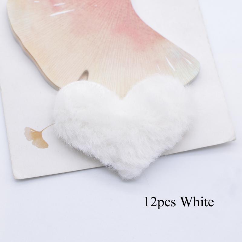 12 шт. новая плюшевая аппликация в виде пушистого сердца для украшения головного убора своими руками, аксессуары, пришивание патчей, наклеек на скрапбукинг