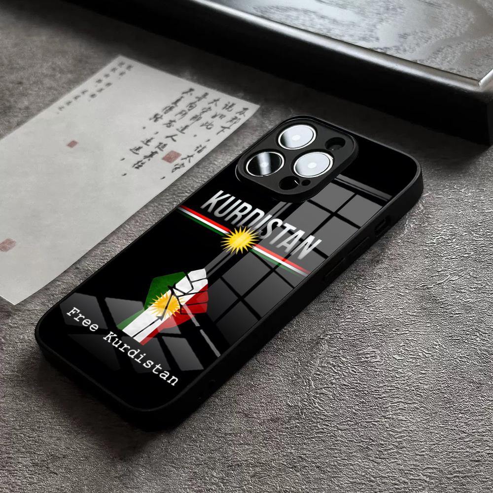 Чехол для телефона Azadi Kurdistan для IPhone 15 Pro Max14 Pro 12 11 13 Mini X XR XS 16 Plus SE Закаленное стекло Задняя крышка