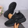 Женские кроссовки Flyknit широкой полноты с кристальной отделкой - Повседневная обувь на глубокой V-образной платформе с ремешком на липучке с бусинами, Дышащие модные кроссовки
