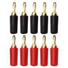 5 Sets 2.5mm Banana Plug Brass Gold Plated Soldering Male Speaker Connector Red and Black