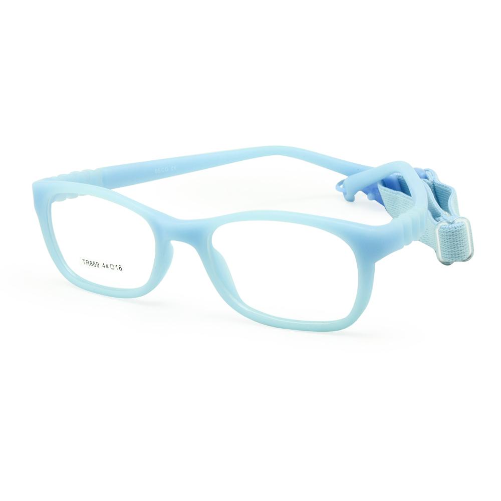 Kids Glasses Frame With Strap Size 44/16 One-Piece No Screw 3-5Y Bendable Optical Children Glasses For Boys & Girls