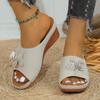 Fashion Women New Flower Sandals 2024 Wedge Heels Summer Shoes Women Outdoor Slippers Female Soft Bottom Heeled Sandals Summer Footwear