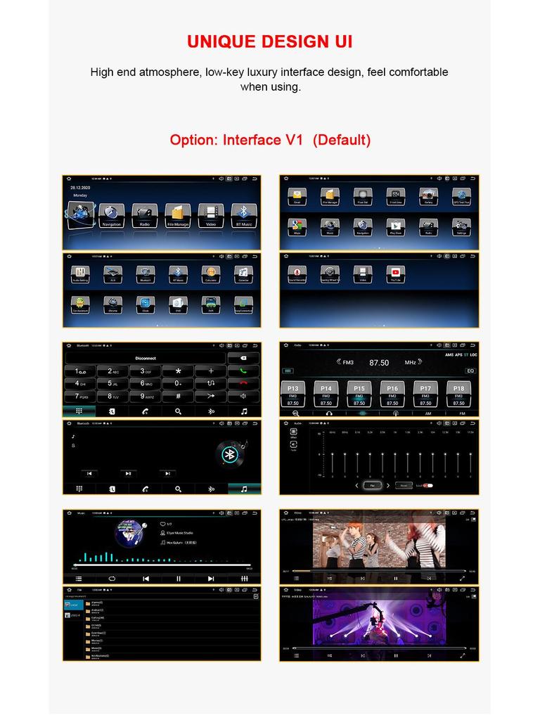 Modern I10 Nios Large Screen Navigator with CarPlay, Android Display, and AHD Reversing