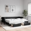 VidaXL Daybed with Trundle and Drawers Black 90x190 Cm Fabric 3196626