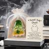1/2/4/5Pcs Pocket Hug Ghost with Positive Card Emotional Support Ghost Token Mini Halloween Cartoon Ghost Statue Inspirational Gift