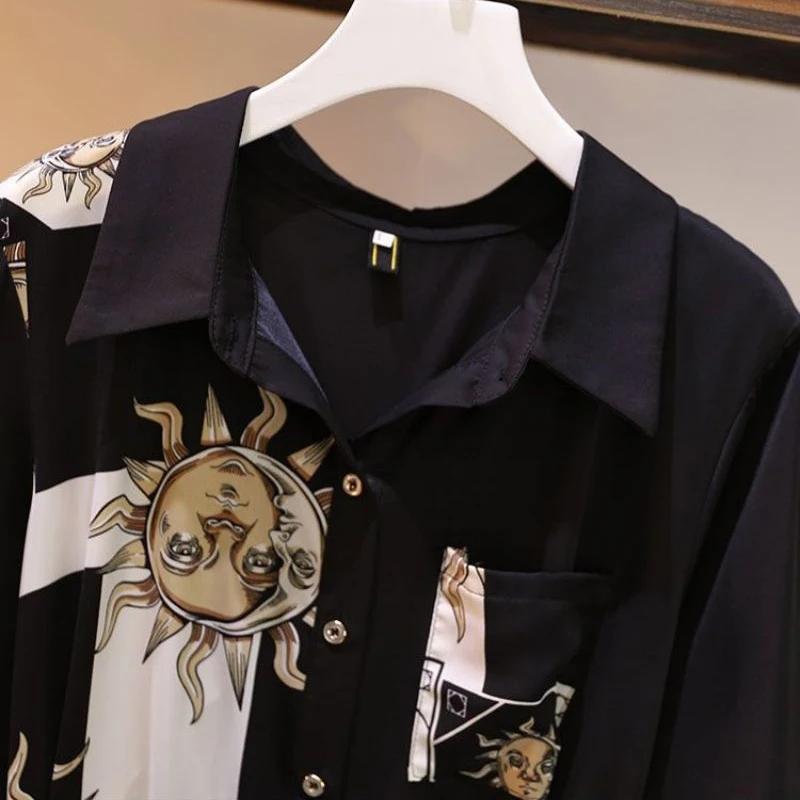 Весна-лето Женское платье А-силуэта с винтажным принтом и поясом Свободное женское платье-поло Элегантные однобортные платья длиной до колена для женщин