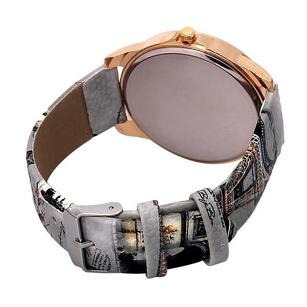 Watch Love Vintage Heart Paris Eiffel Tower Womens Quartz Watch Girls Ladies Casual Wristwatch