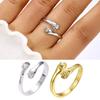 Women Open Ring Hugging Shape Adjustable Solid Color Polished Retro Electroplated Finger Ring Valentines Day Gift Lady Jewelry