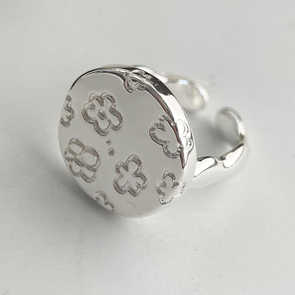 Xiaomi 925 Sterling Silver Rings for Women Couple Minimalist Handmade Simple Big Flower Pattern Ring Fine Jewelry Gift Prevent Allergy
