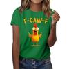 F-CAW-F Women's Casual Letter Print Short-sleeved Top T-shirt