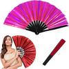 Plastic Large Folding Hand Fan Laser Reflective Hand Fan Creative Handheld Fan Stage Performances