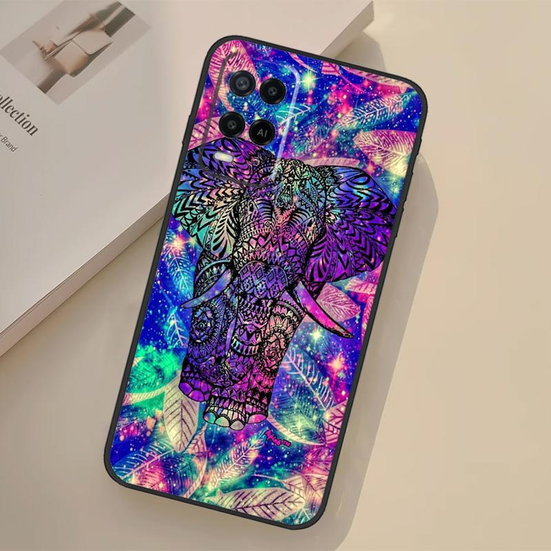 Elephant Mandala Aztec Case For Oppo A98 A78 A18 A38 A58 A60 A80 A40 A96 A76 A16 A94 A74 A54 A15 A17 A57 A77 A5 Pro