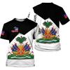 2026 3D Haiti National Emblem & Flag Print Quick Dry Breathable Men’s T-shirt | Outdoor Sports Training Parent-Child Outfits