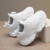 Kids White Black Sneakers School Sports Dance Running Shoes With Rotary Buckle Closure