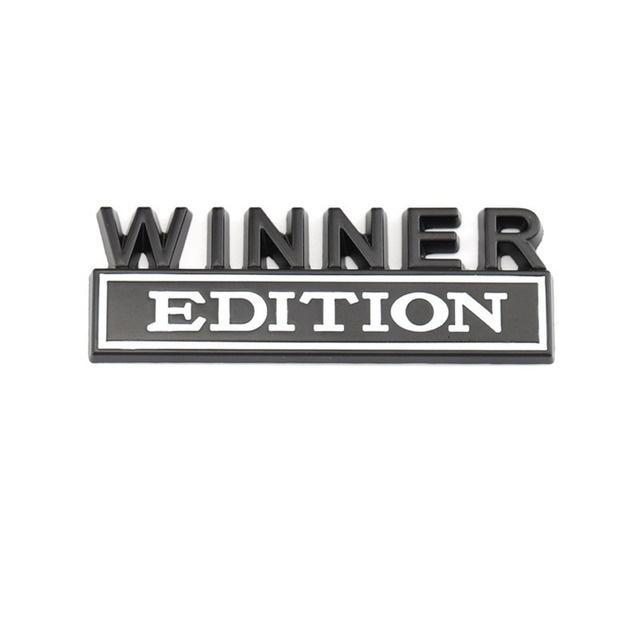 1Pc 3D Metal Winner Edition Logo Car Front Grille Badge Side Fender Rear Trunk Emblem Sticker Decal