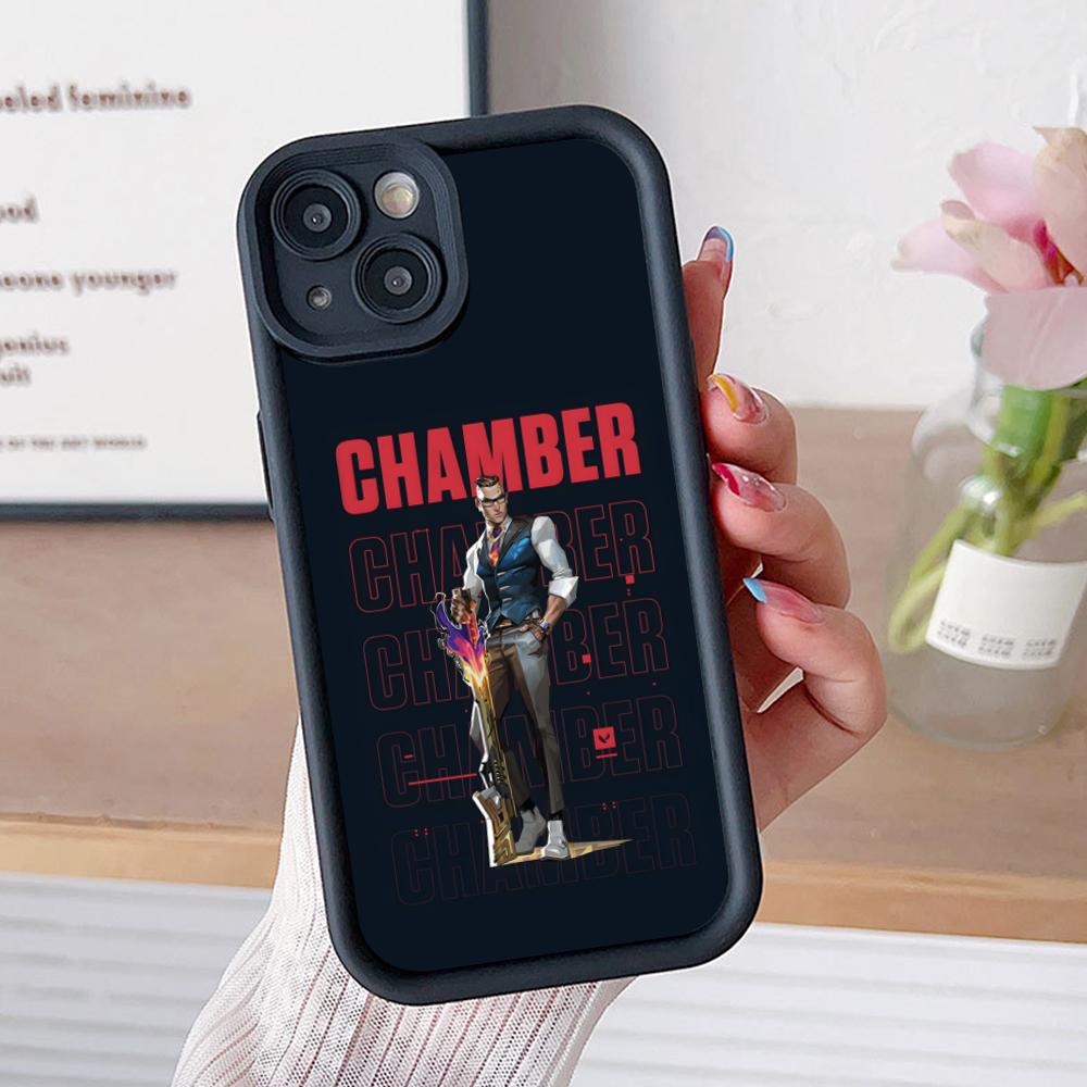 Valo Chamber Phone Case for iPhone 17 16 15 14 13 12 11 Air Pro Max Plus Black Soft TPU Shockproof Cover