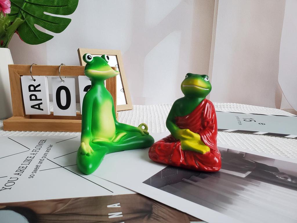 Дзен Медитация Лягушка Монах Инопланетянин Смола Орнамент для Йоги и Декора Двора