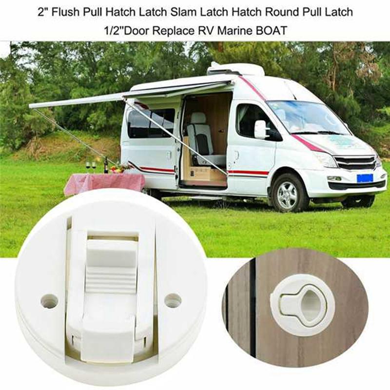 YH9073 Push-Type Door Lock Round Panel Cabinet Lock Flat Lock For Closet Door Drawer RV Toilet Door Cabinet Door Handle