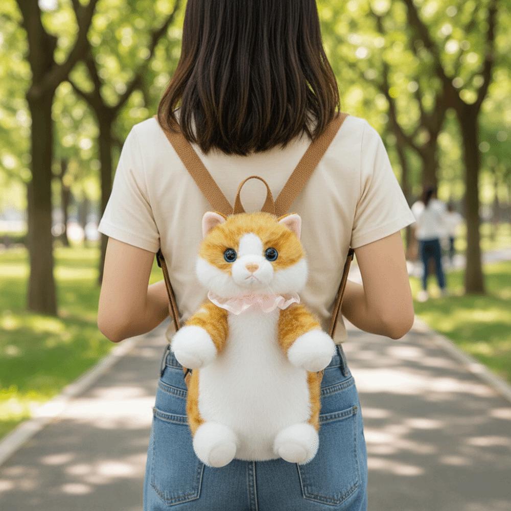 Мягкий реалистичный рюкзак-кошка Пушистый Кавайи Симулятор марионетка Daypack Аниме Мультфильм Плюшевые животные Школьная сумка Аниме-конвенция