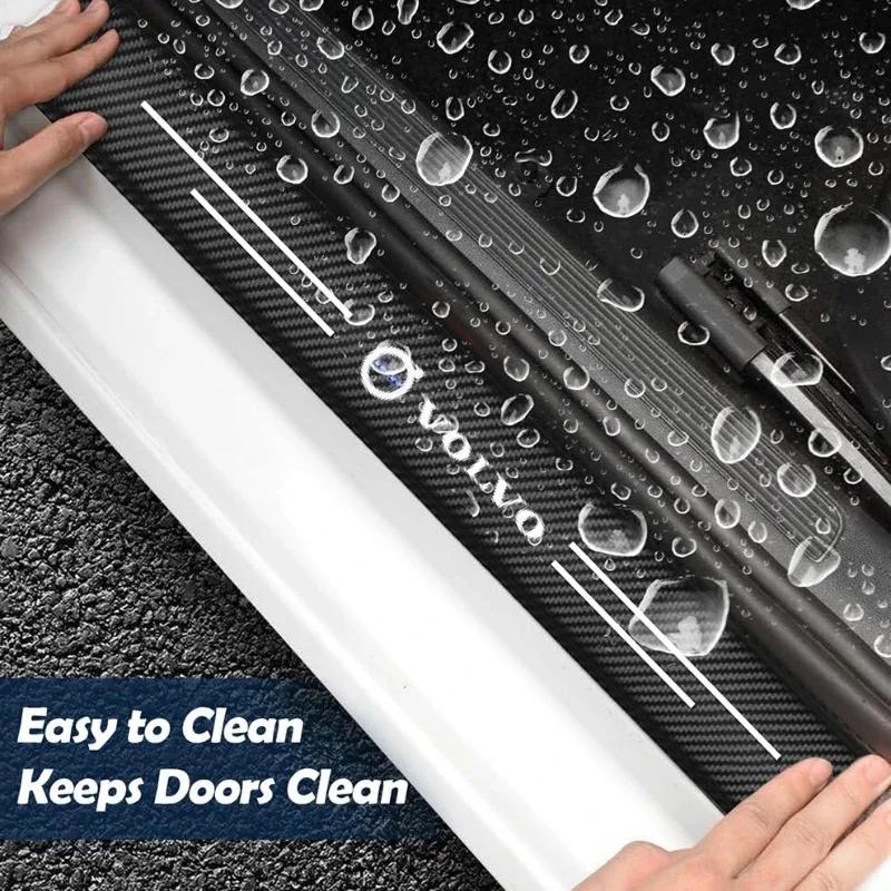 4/8/9PCS carbon fiber protection sticker for car doorsill collision is applicable to Volvo XC90XC70XC60 V40 V50 V60 S60 S70 S90.