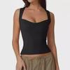 European & American Style Sleeveless Square Neck Crop Top - Casual Hot Girl Vest