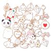 10pcs Random Mixed Styles Enamel Charm Heart Flower Cross Cat Butterfly Pendants for Bracelet Necklace DIY Jewelry Craft Making