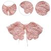 Womens Summer Sweet Ruffled Ruched Pink Detachable Fake Collar Elegant Jacquard Lace Up Bowknot Shawl Wrap Scarf Capelet