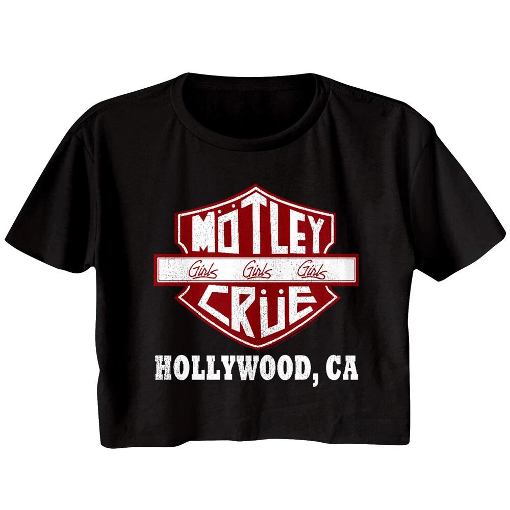Motley Crue Девушки Девушки Девушки Голливуд Калифорния Женская Укороченная Футболка Металлическая Музыка