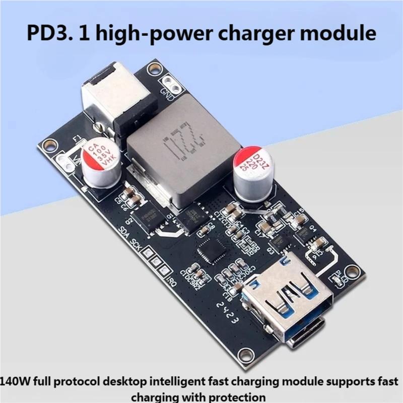 Модуль быстрой зарядки PD3.1 мощностью 140 Вт для ноутбуков и смартфонов с поддержкой нескольких протоколов и защитой