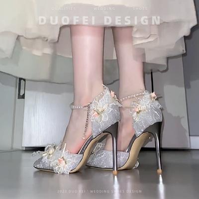 Волшебник страны Оз туфли на высоком каблуке женские бар-мицва 18 лет 2025 новый сказочный стиль серебристый кристалл свадебные туфли туфли для невесты