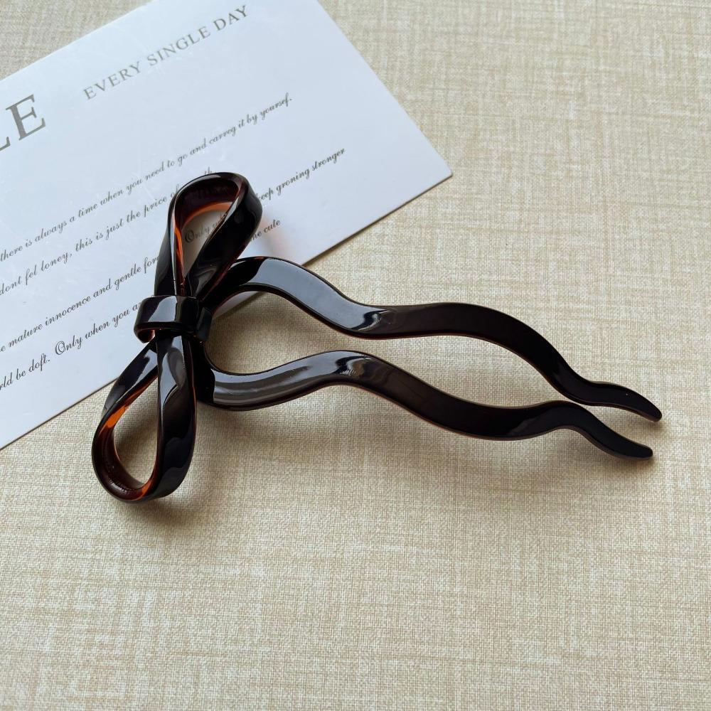 Acrylic Bow Hair Pin Candy Color Wavy Hairpins New French Hair Pin Hairpin Accessories